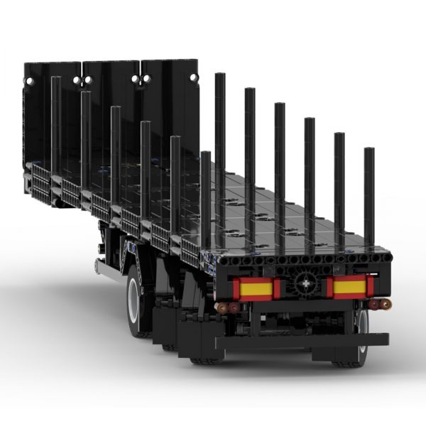 Platform Semi-Trailers with Steering Axles for Trucks Technician MOC-93880 with 874 pieces