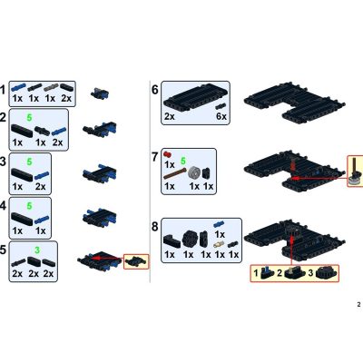 Platform Semi-Trailers with Steering Axles for Trucks Technician MOC-93880 with 874 pieces