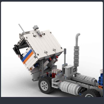 Cabover Semi-Truck and Lowboy Trailer (42128 B-Model) Technician MOC-96572 with 1377 pieces