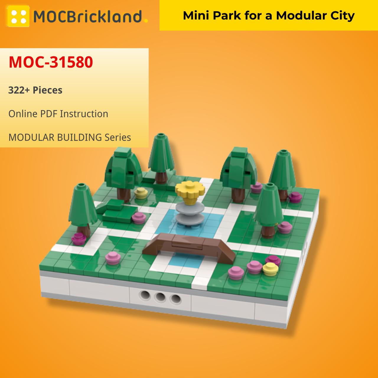 Mini Park for a Modular City MODULAR BUILDING MOC-31580 WITH 322 PIECES