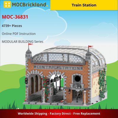 Train Station MODULAR BUILDING MOC-36831 by Steinekonig WITH 4739 PIECES