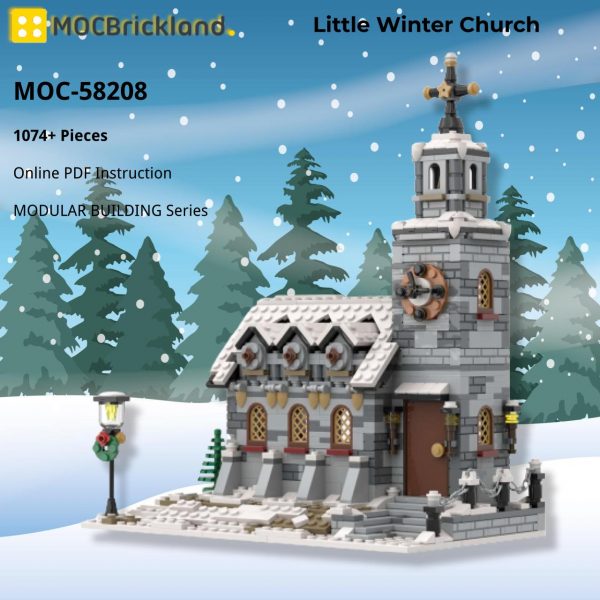 Little Winter Church MODULAR BUILDING MOC-58208 WITH 1074 PIECES