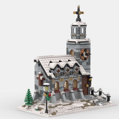 Little Winter Church MODULAR BUILDING MOC-58208 WITH 1074 PIECES