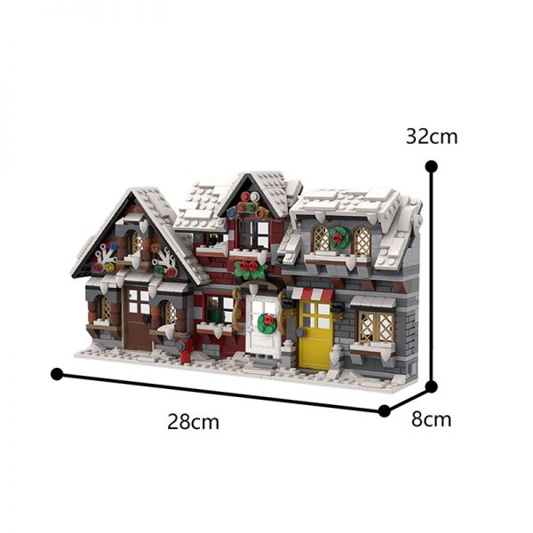 Three Little Winter Houses MODULAR BUILDING MOC-58700 by Little_Thomas WITH 821 PIECES