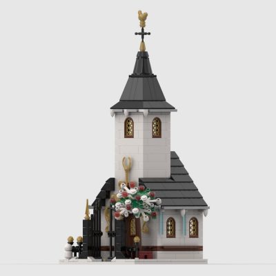 Winter Village Small Church MODULAR BUILDING MOC-91182 by Cvanhulle WITH 569 PIECES