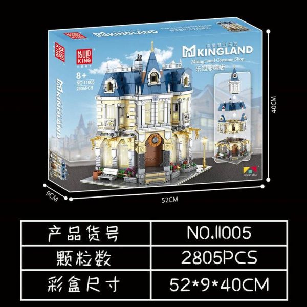 MKingLand Costume Shop With Light Modular Building MOULD KING 11005 with 2805 pieces MKingLand Costume Shop With Light Modular Building MOULD KING 11005 with 2805 pieces