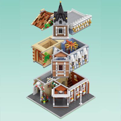 Aovatown Afternoon Tea Restaurant Modular Building MOULD KING 16026 with 3039 pieces