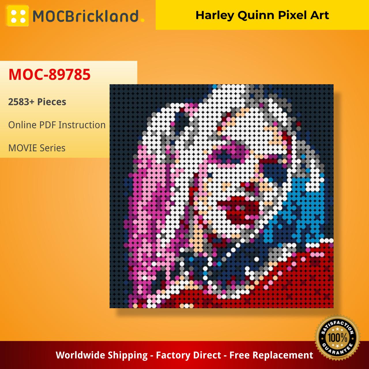 Harley Quinn Pixel Art MOVIE MOC-89785 WITH 2583 PIECES