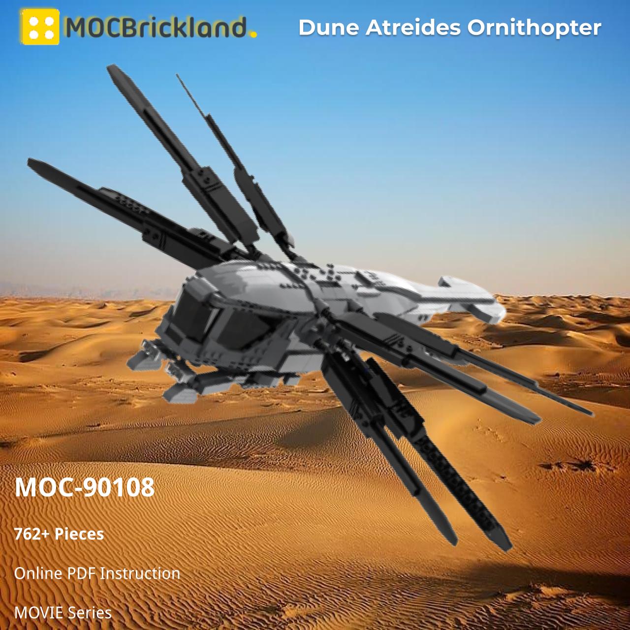 Dune Atreides Ornithopter MOVIE MOC-90108 by Brick_boss_pdf WITH 762 PIECES