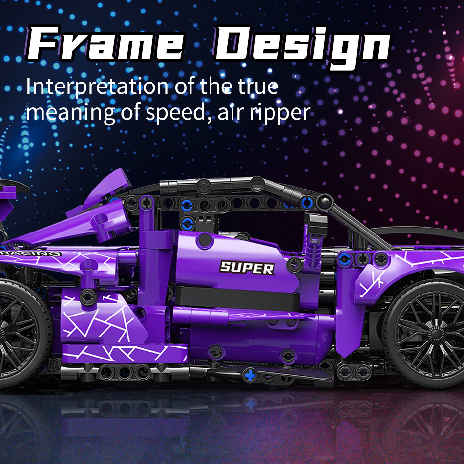 1:14 Purple Race Car MOYU MY88314 Technic with 1227 Pieces