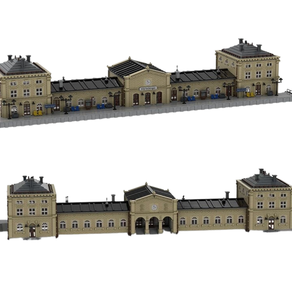 Main Train Station "Interlockingen" MOC-49856 Modular Building With 13922 Pieces