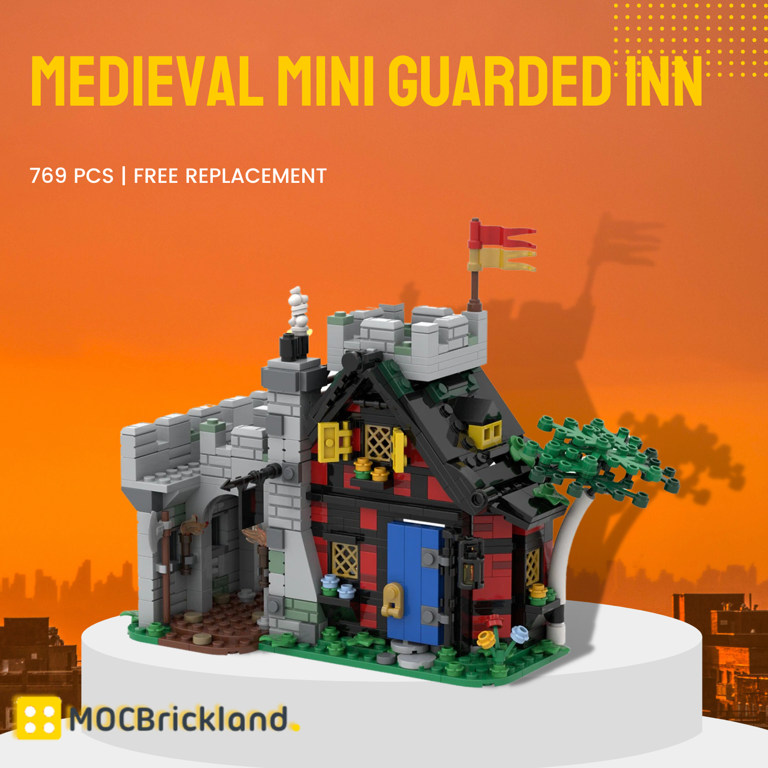 Medieval Mini Guarded Inn MOC-114616 Creator With 769 Pieces