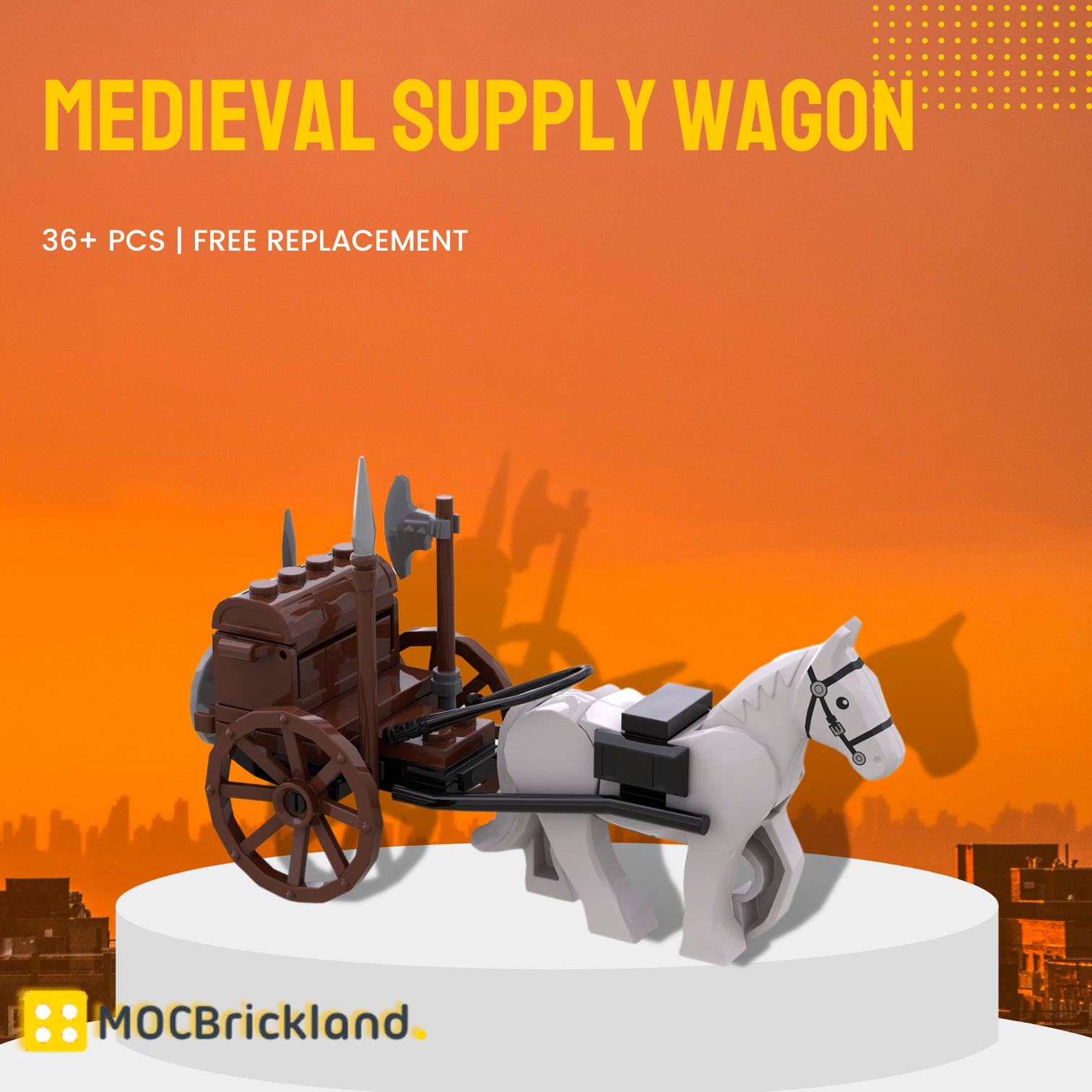 Medieval Supply Wagon MOC-87090 Creator With 36PCS