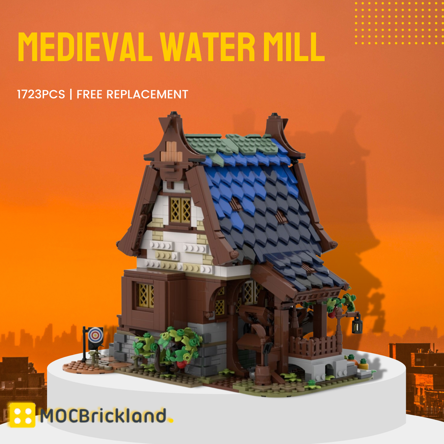 Medieval Water Mill MOC-82443 Creator With 1723 Pieces