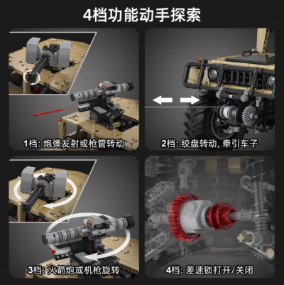 Hummer H1 Off-Road Vehicle Military CADA C61036 with 3935 pieces