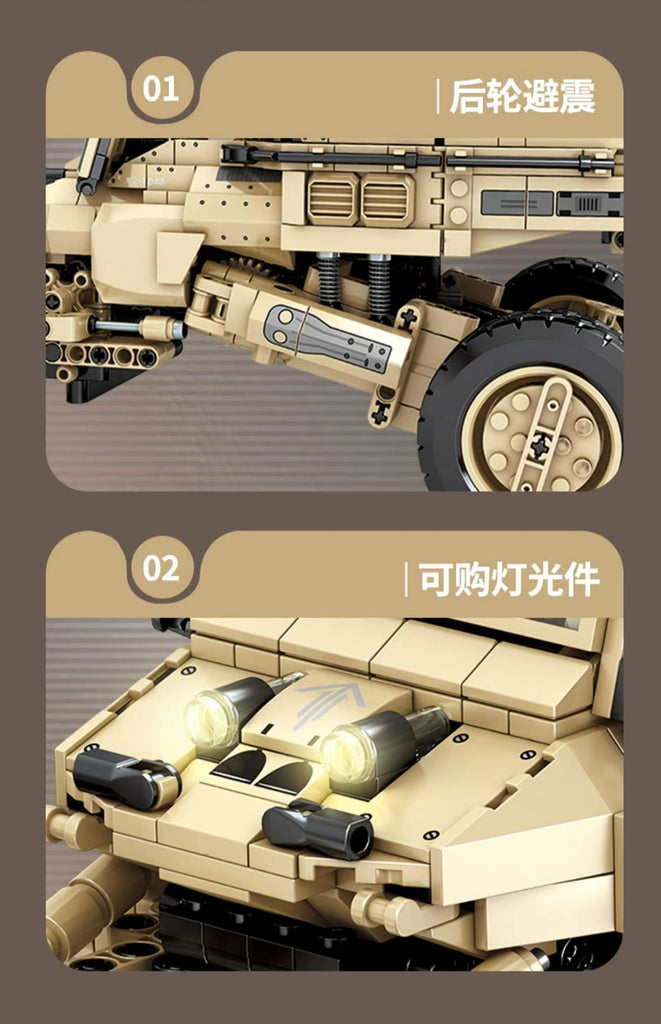 Incarnation Jumping Spider SUV Sembo 704951 Military with 1182 Pieces