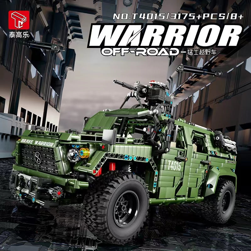 Military Warrior Off-Road Vehicle TGL T4015 Military with 3175 Pieces
