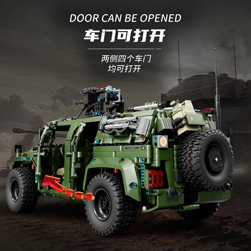 Military Warrior Off-Road Vehicle TGL T4015 Military with 3175 Pieces