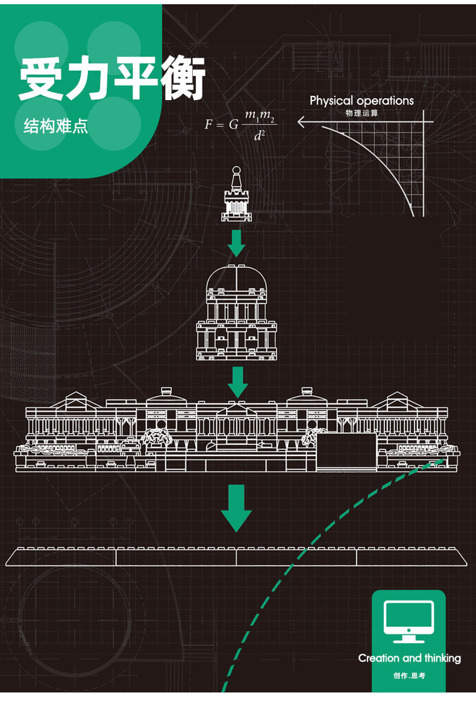 United States Capitol WANGE 5235 Modular Building with 1074 Pieces