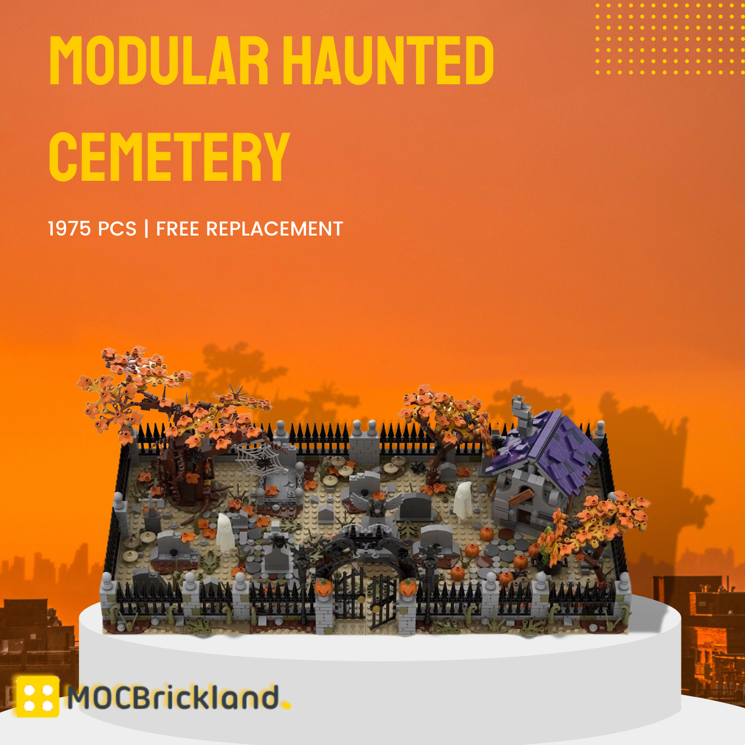 Modular Haunted Cemetery MOC-118821 Modular Building With 1975PCS