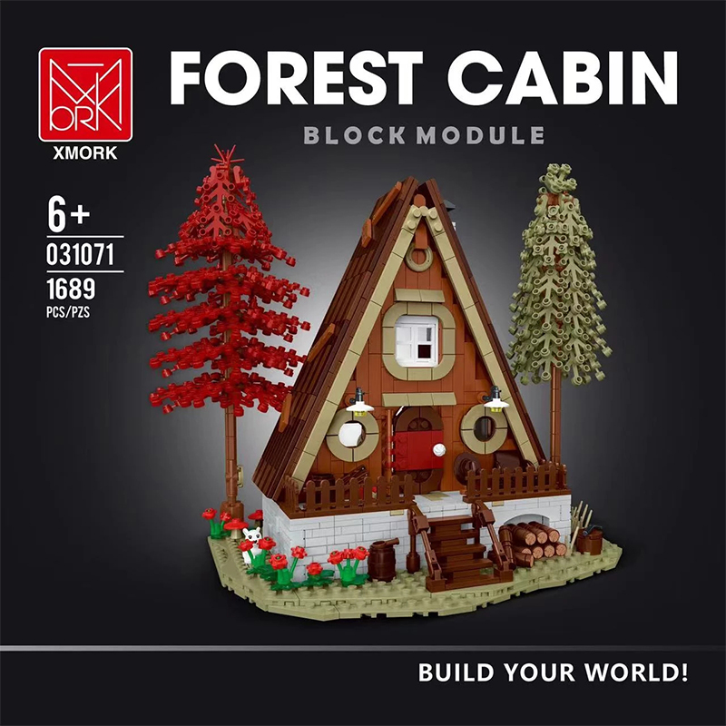 Forest Cabin: Triangular Log Cabin Mork 031071 Creator With 1689pcs 