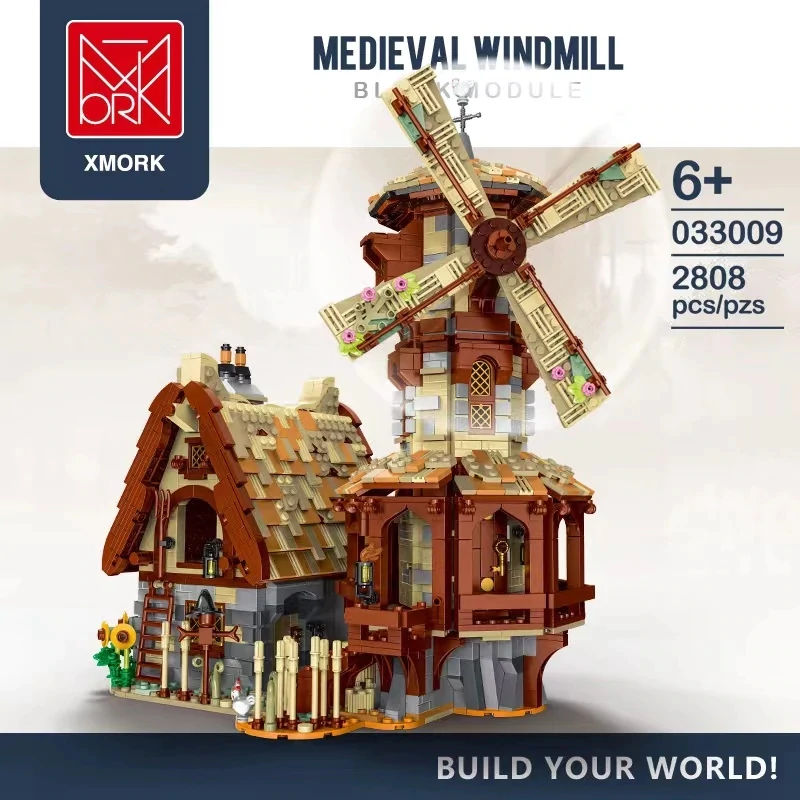 Medieval Windmill Mork 033009 Modular Building with 2808 pieces