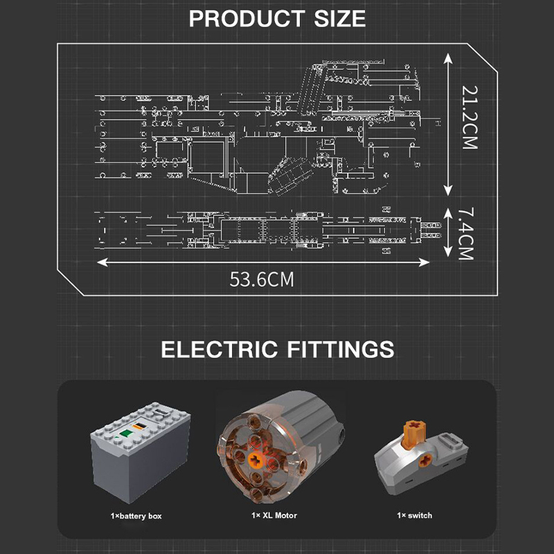 P90 Submachine Gun with Motor Mould King 14018 Military With 1644pcs