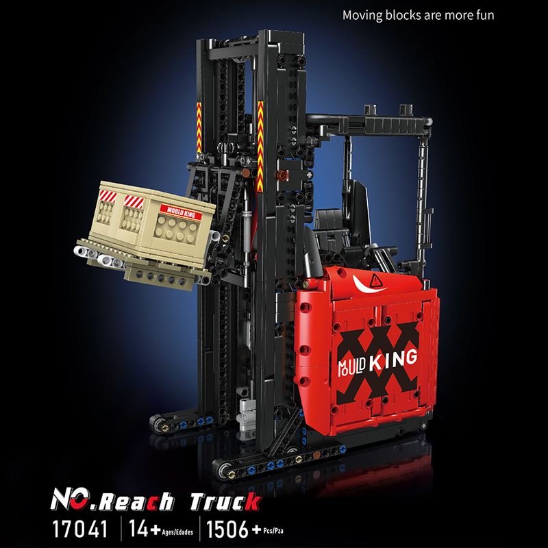 Red Reach Truck with Motor Mould King 17041 Technic with 1506 Pieces