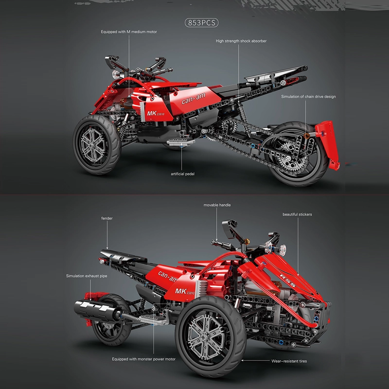 “Monster” Syder Motorcycle Mould King 23010 Technic with 853 pieces
