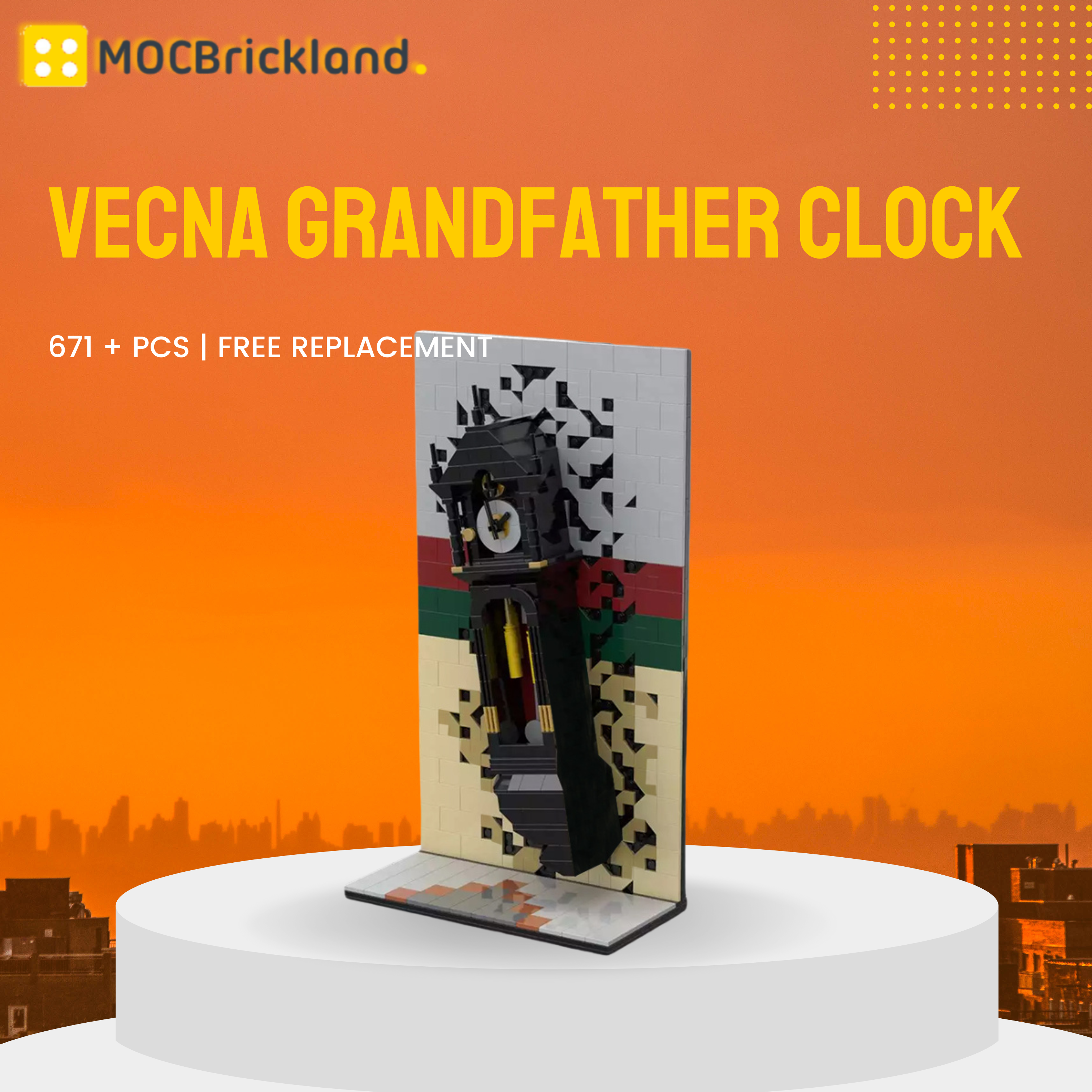 Vecna Grandfather Clock from Stranger Things MOC-117928 Movie With 671 Pieces
