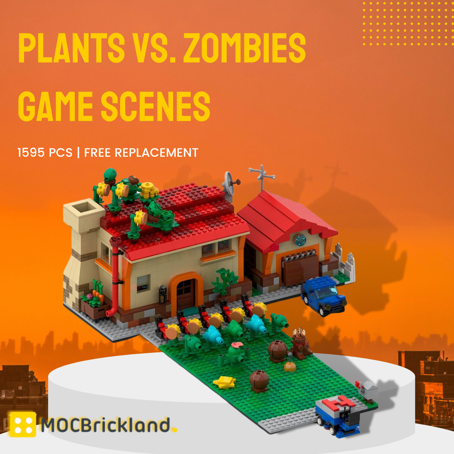 Plants vs. Zombies Game Scenes MOC-111758 Creator With 1595 Pieces