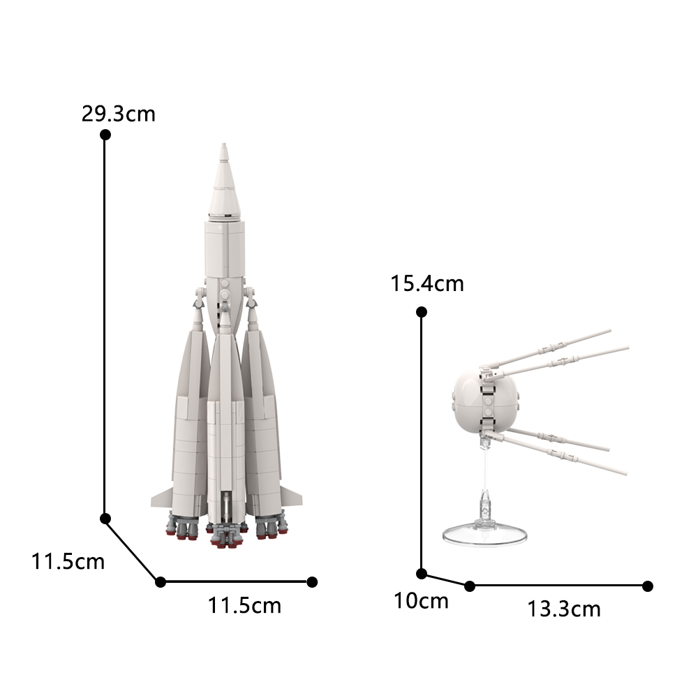 R-7 rocket 8K71PS M1-1PS And Sputnik 1 Of 1957 MOC-89549 Space With 541 Pieces