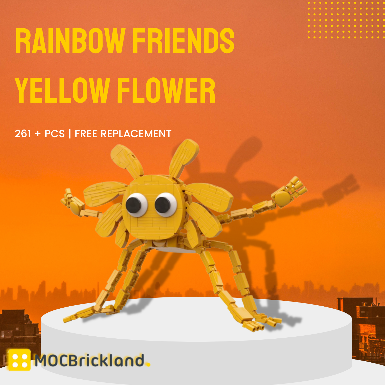 Rainbow Friends Yellow Flower MOC-89527 Creator With 261 Pieces