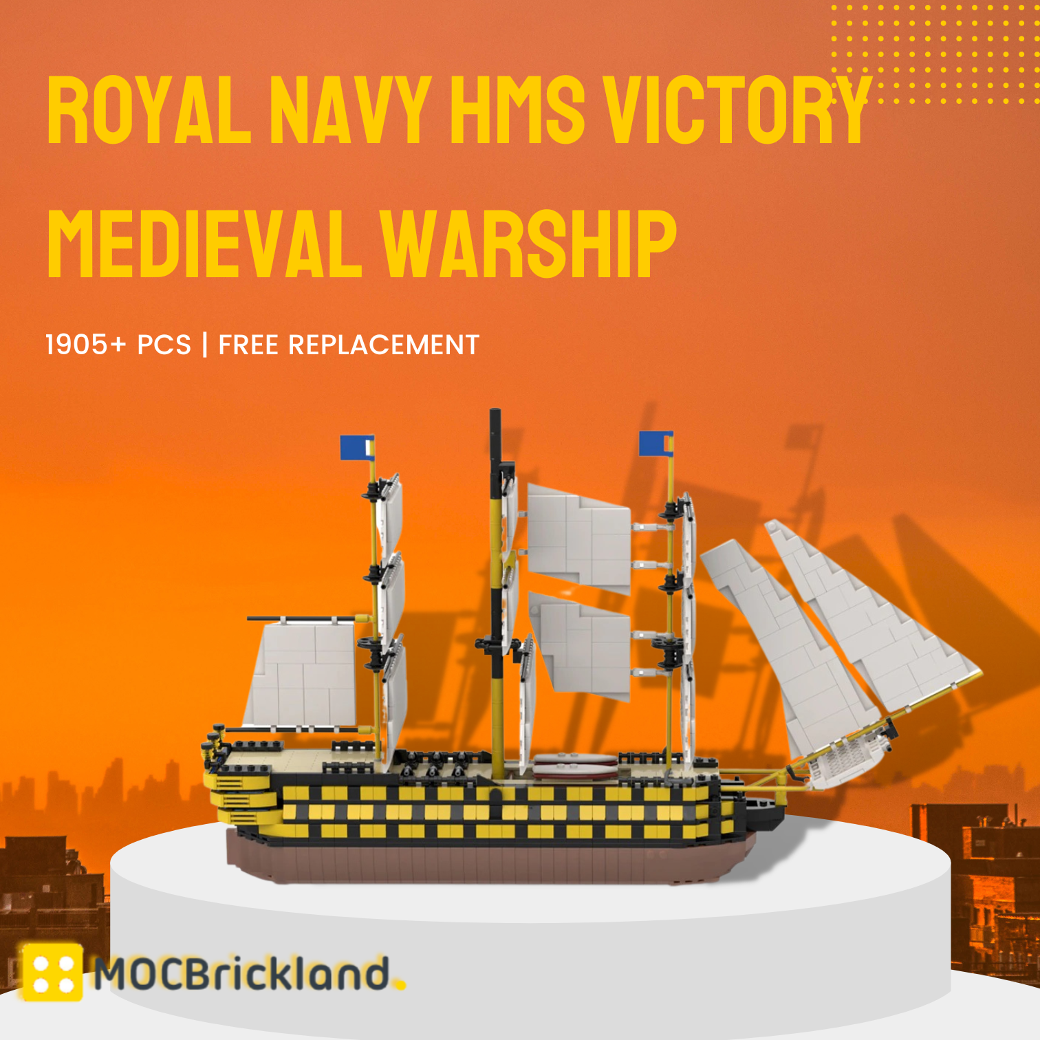 Royal Navy HMS Victory Medieval Warship MOC-52315 Creator With 1905PCS