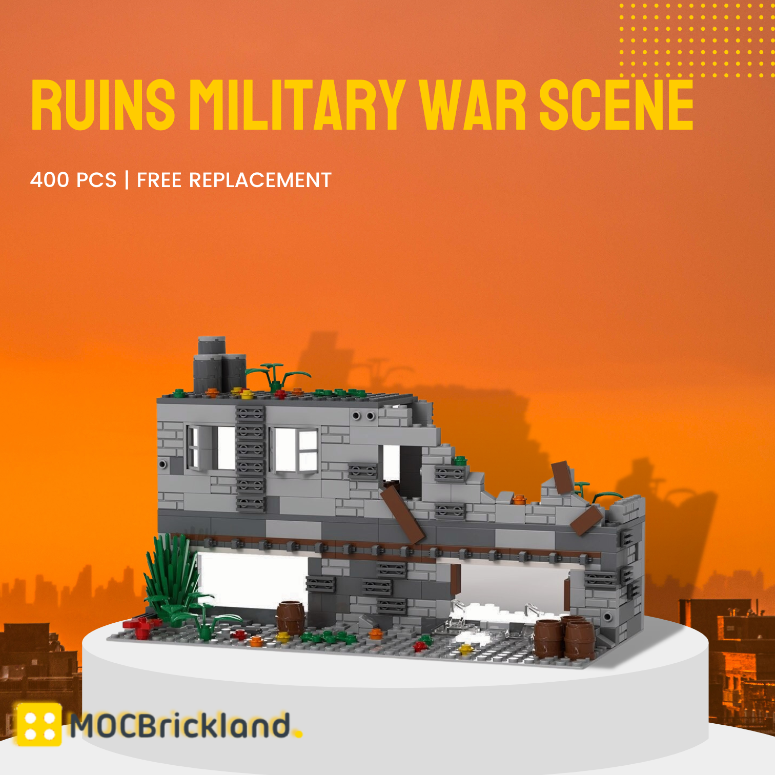 Ruins Military War Scene MOC-89524 Creator With 400 Pieces