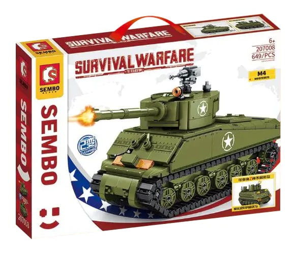 Survival War: M4 Medium Tank SEMBO 207008 Military With 649pcs
