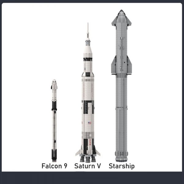 SpaceX Starship and Super Heavy [Saturn V scale] Star Wars MOC-94616 by 0rig0 with 3100 pieces