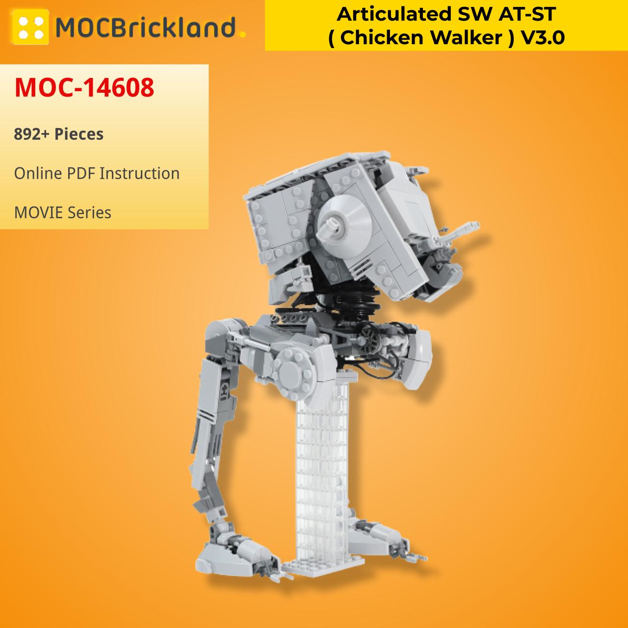 Articulated SW AT-ST ( Chicken Walker ) V3.0 STAR WARS MOC-14608 WITH 892 PIECES
