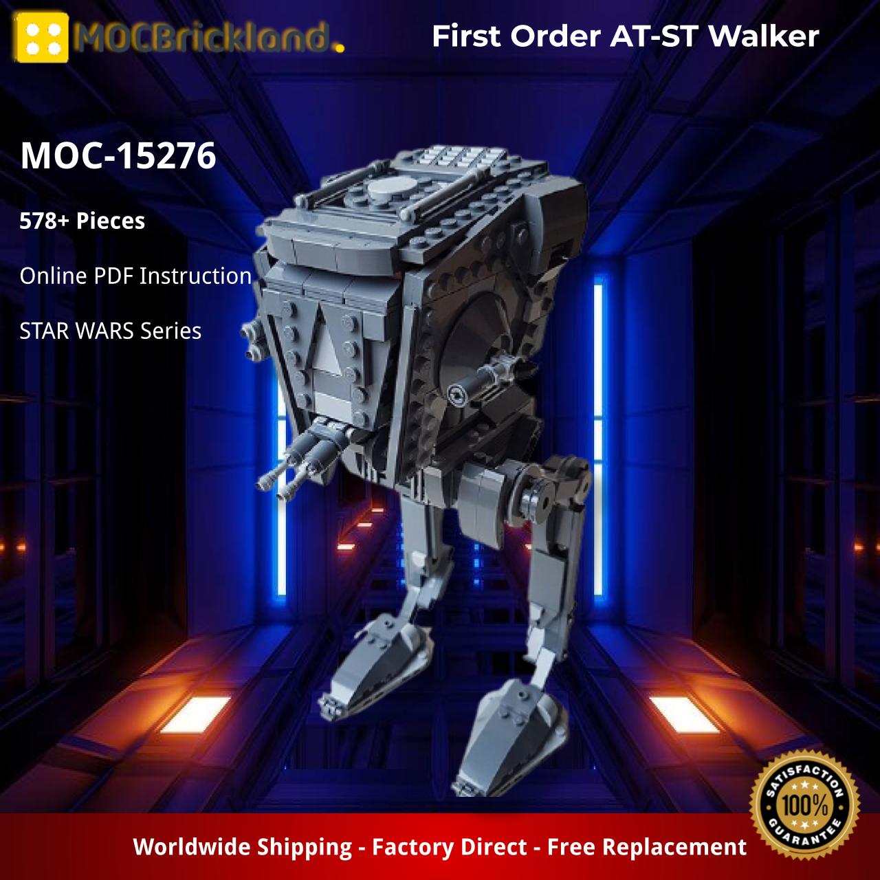 First Order AT-ST Walker STAR WARS MOC-15276 by EDGE OF BRICKS WITH 578 PIECES