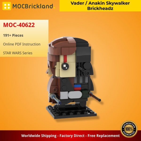 Vader / Anakin Skywalker Brickheadz STAR WARS MOC-40622 by Custominstructions WITH 191 PIECES