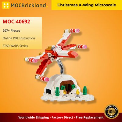 Christmas X-Wing Microscale STAR WARS MOC-40692 by Pasq67 WITH 207 PIECES