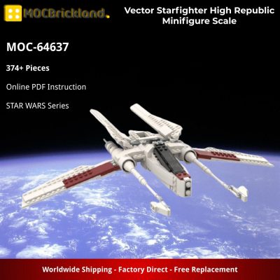 Vector Starfighter High Republic Minifigure Scale STAR WARS MOC-64637 by 2bricksofficial WITH 374 PIECES