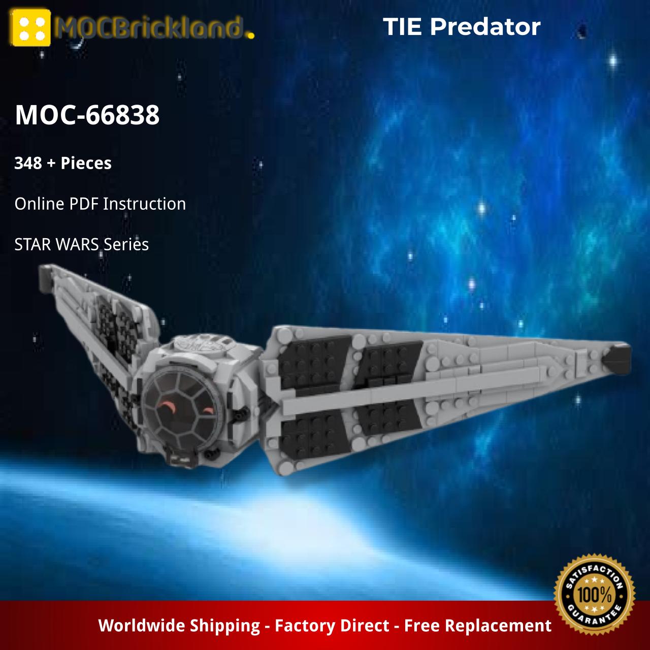 TIE Predator STAR WARS MOC-66838 by scruffybrickherder WITH 348 PIECES