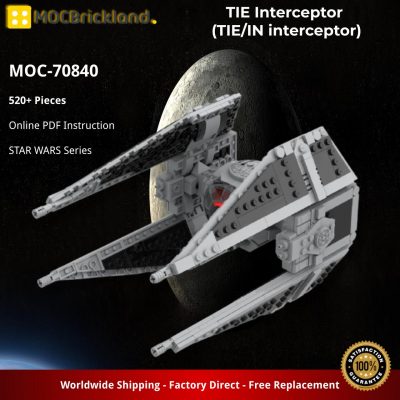 TIE Interceptor (TIE/IN interceptor) STAR WARS MOC-70840 by scruffybrickherder WITH 520 PIECES