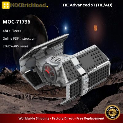 TIE Advanced x1 (TIE/AD) STAR WARS MOC-71736 by scruffybrickherder with 488 pieces
