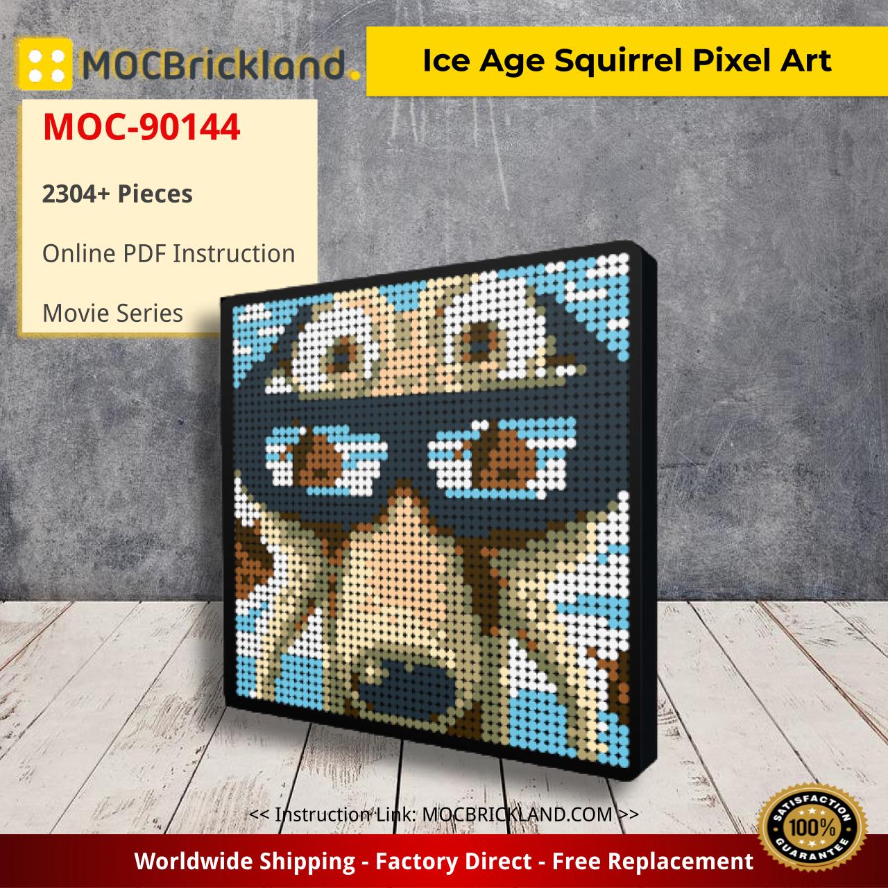 Ice Age Squirrel Pixel Art Movie MOC-90144 with 2304 pieces