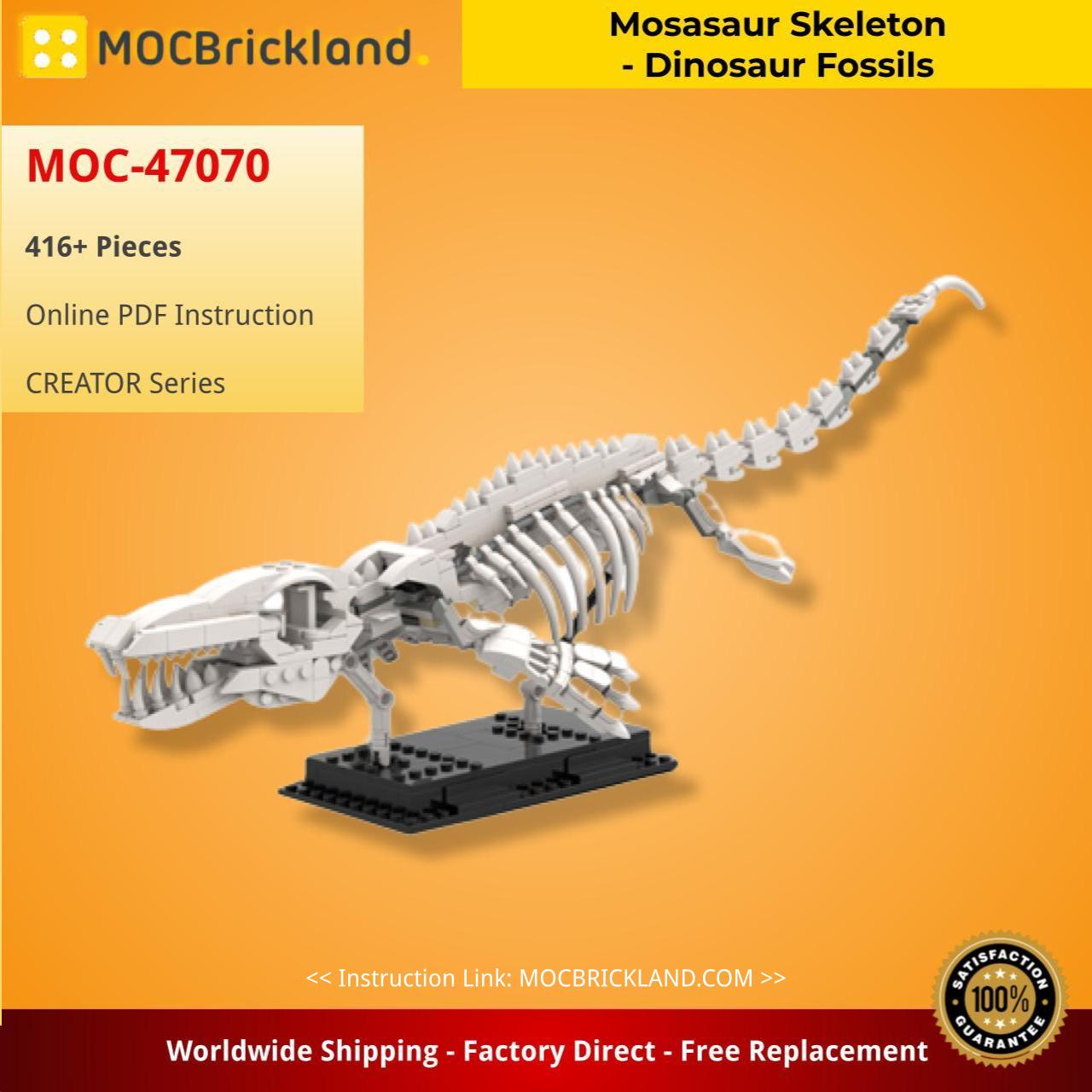 Mosasaur Skeleton – Dinosaur Fossils CREATOR MOC-47070 by LaurensPosthuma WITH 416 PIECES