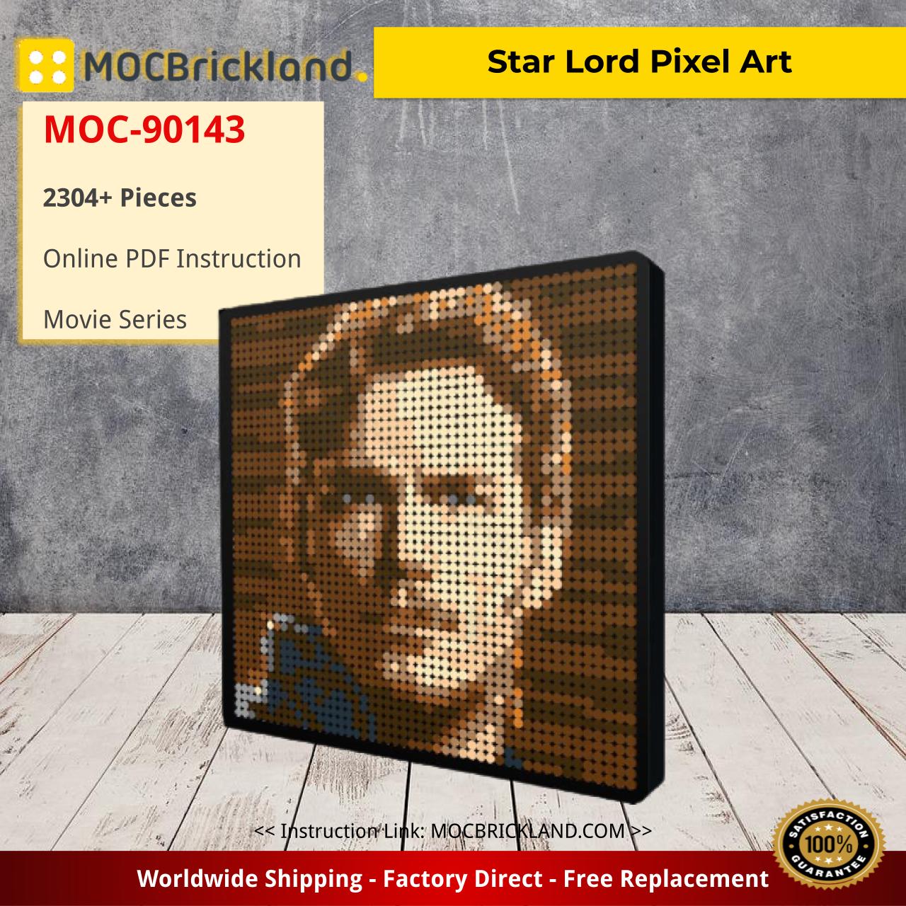 Star Lord Pixel Art Movie MOC-90143 with 2304 pieces