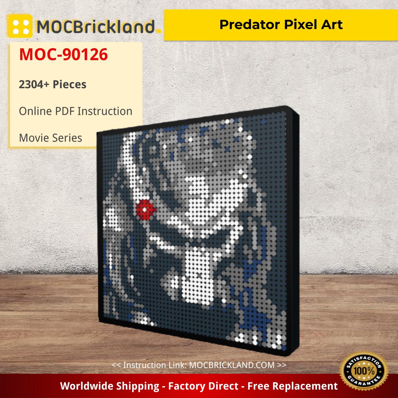 Predator Pixel Art Movie MOC-90126 with 2304 pieces