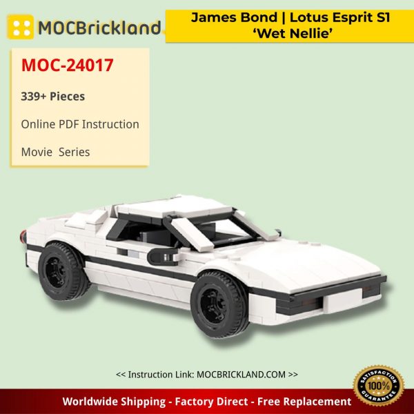 James Bond | Lotus Esprit S1 ‘Wet Nellie’ Movie MOC-24017 by OneBrickPony WITH 339 PIECES